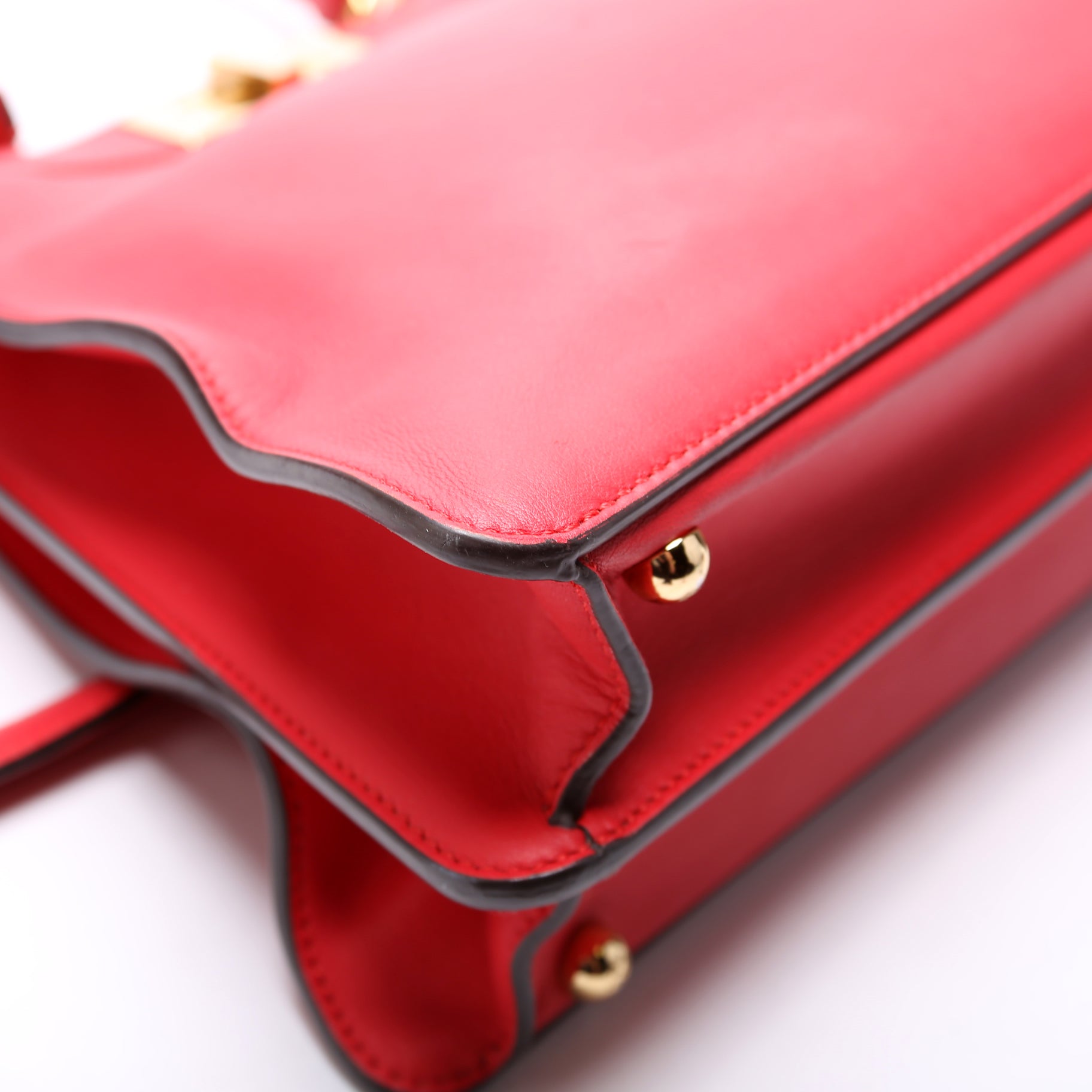 Fendi Peekaboo Iseeu Medium Vitello Leather Red
