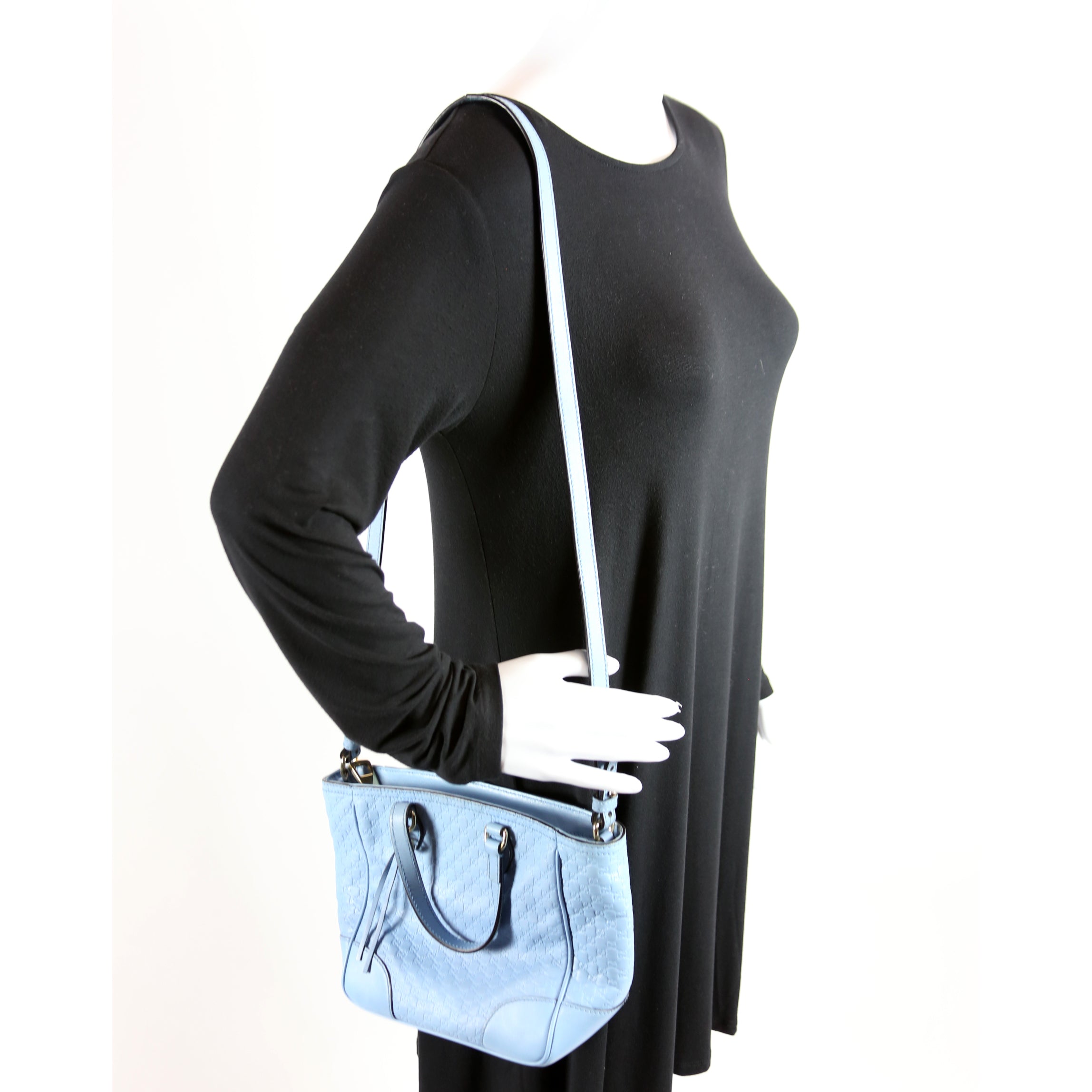 449241 Micro Guccissima Bree Small Tote Blue