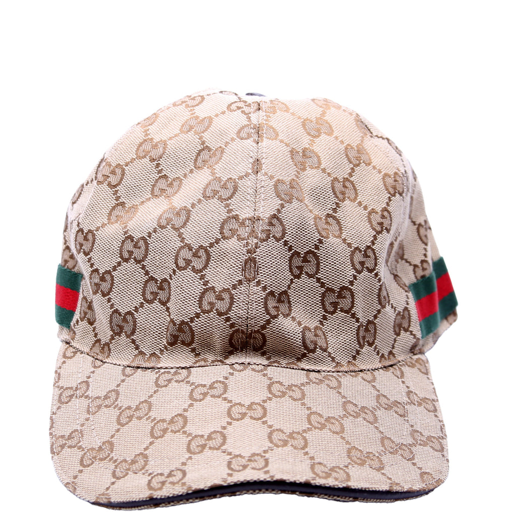 GG Canvas Baseball Cap Size Medium Brown