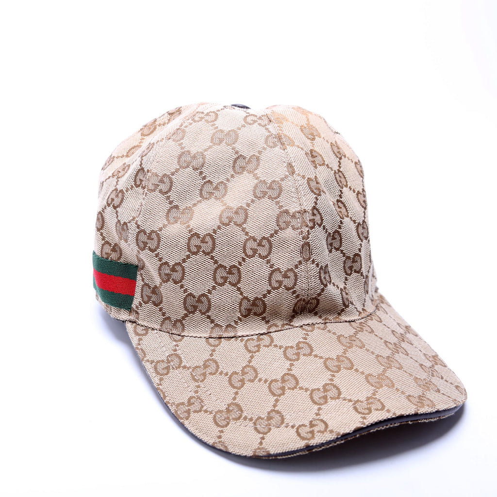 GG Canvas Baseball Cap Size Medium Brown