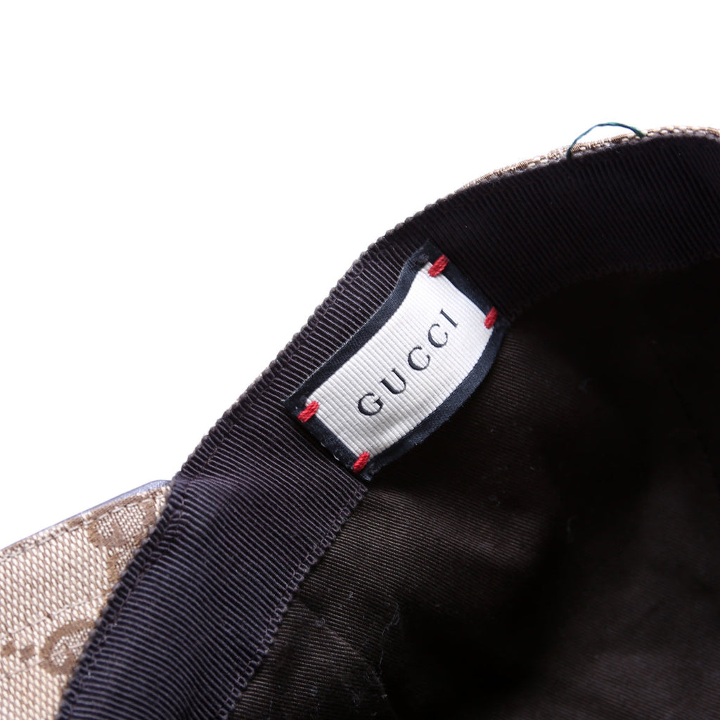 GG Canvas Baseball Cap Size Medium Brown