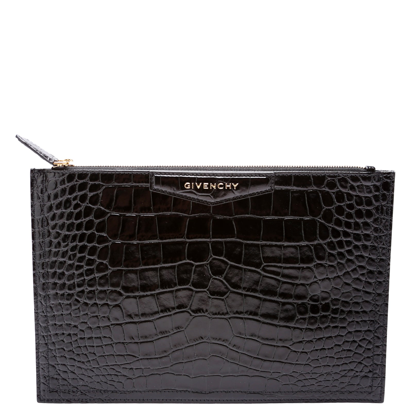 Antigona Large Flat Zip Pouch Black