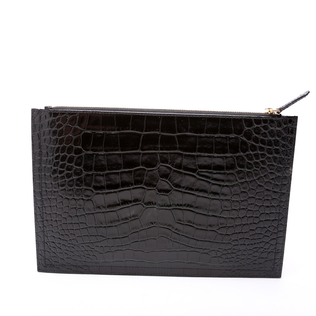 Antigona Large Flat Zip Pouch Black