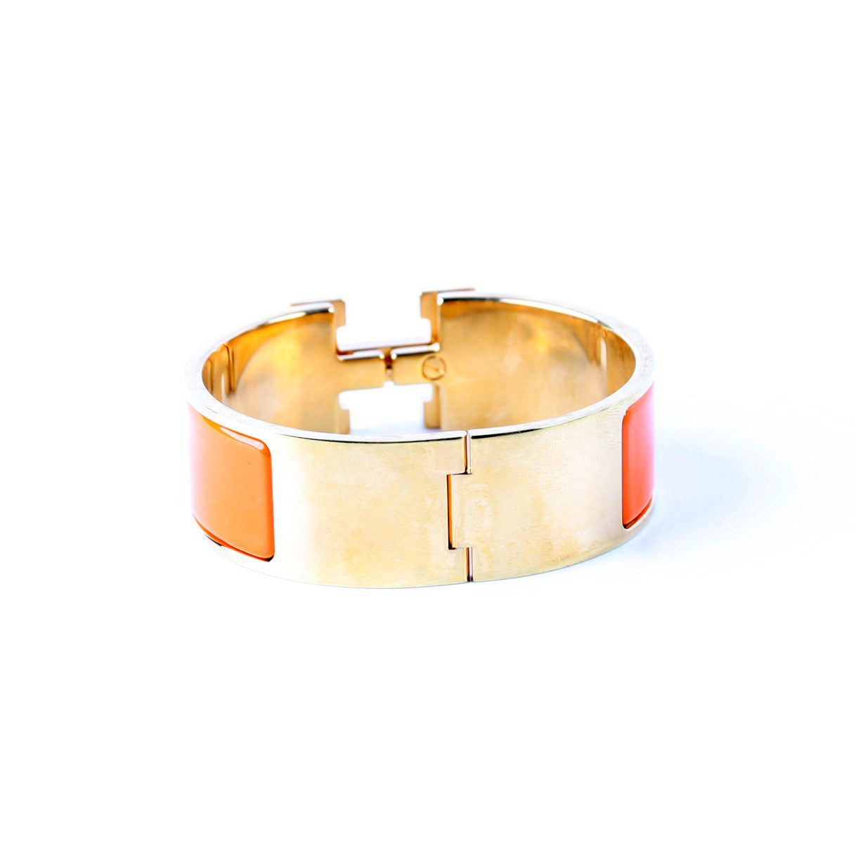 Hermes Clic Clac Wide PM Bracelet Gold/Orange