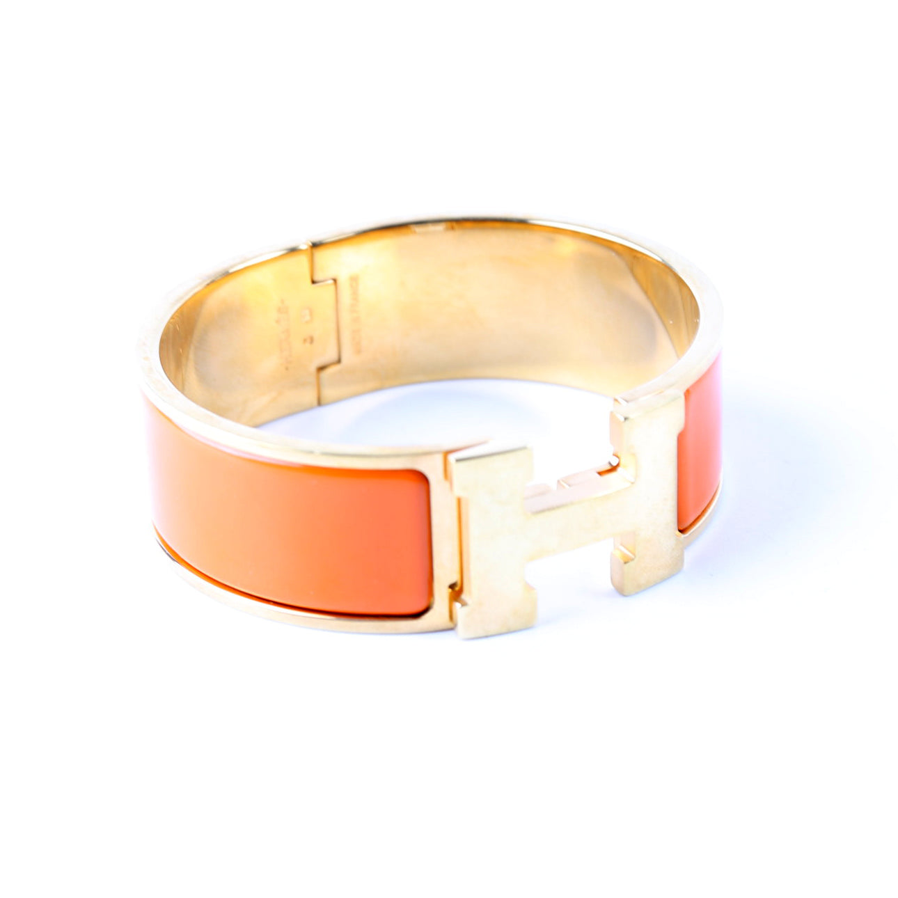 Hermes Clic Clac Wide PM Bracelet Gold/Orange