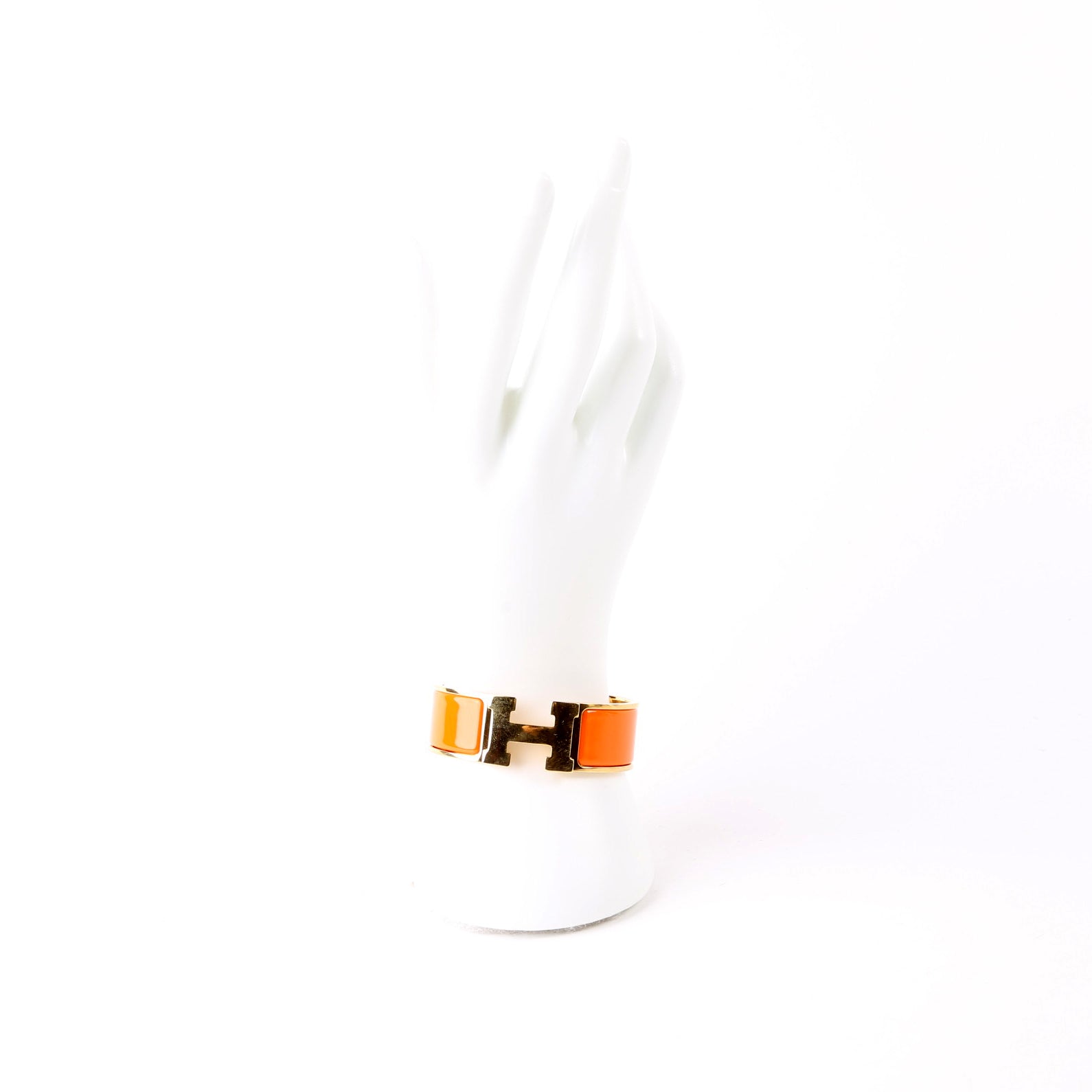 Hermes Clic Clac Wide PM Bracelet Gold/Orange