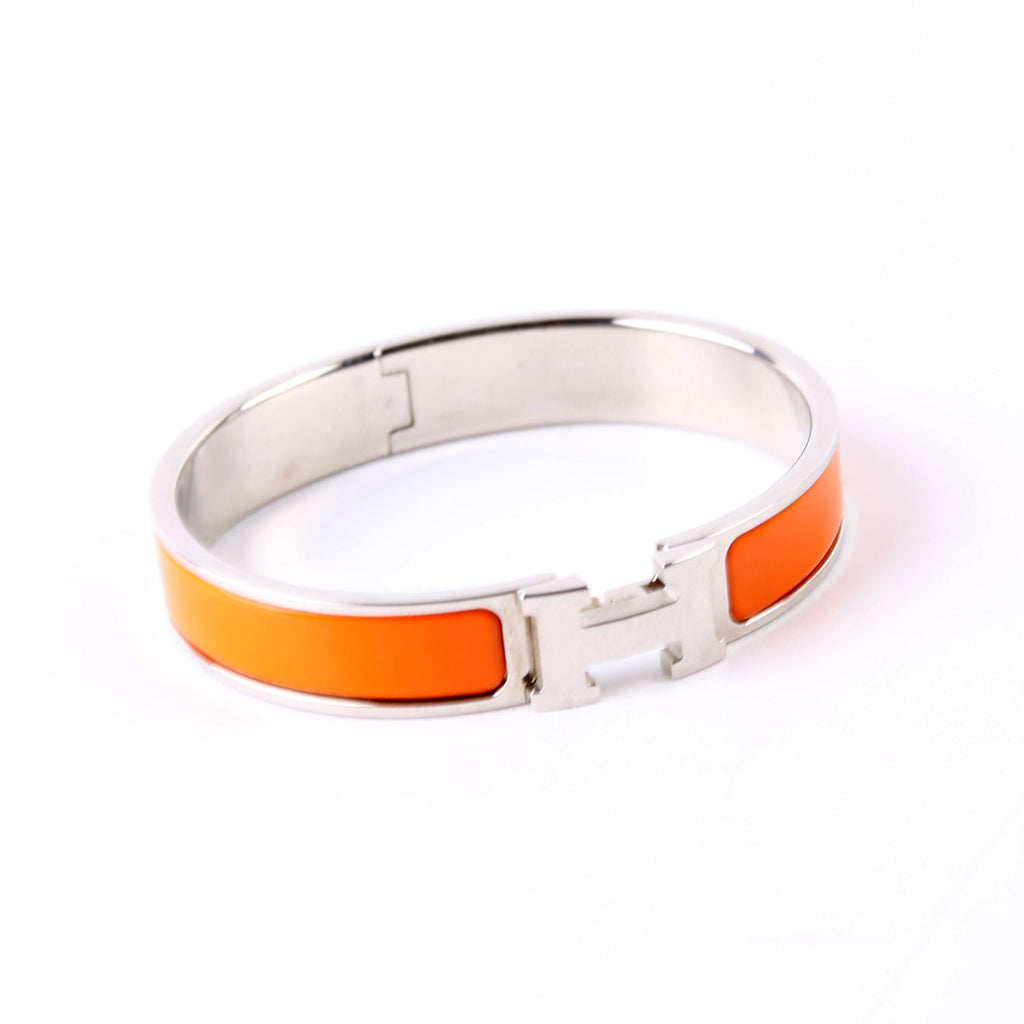 Clic Clac Narrow GM Bracelet Silver/Orange