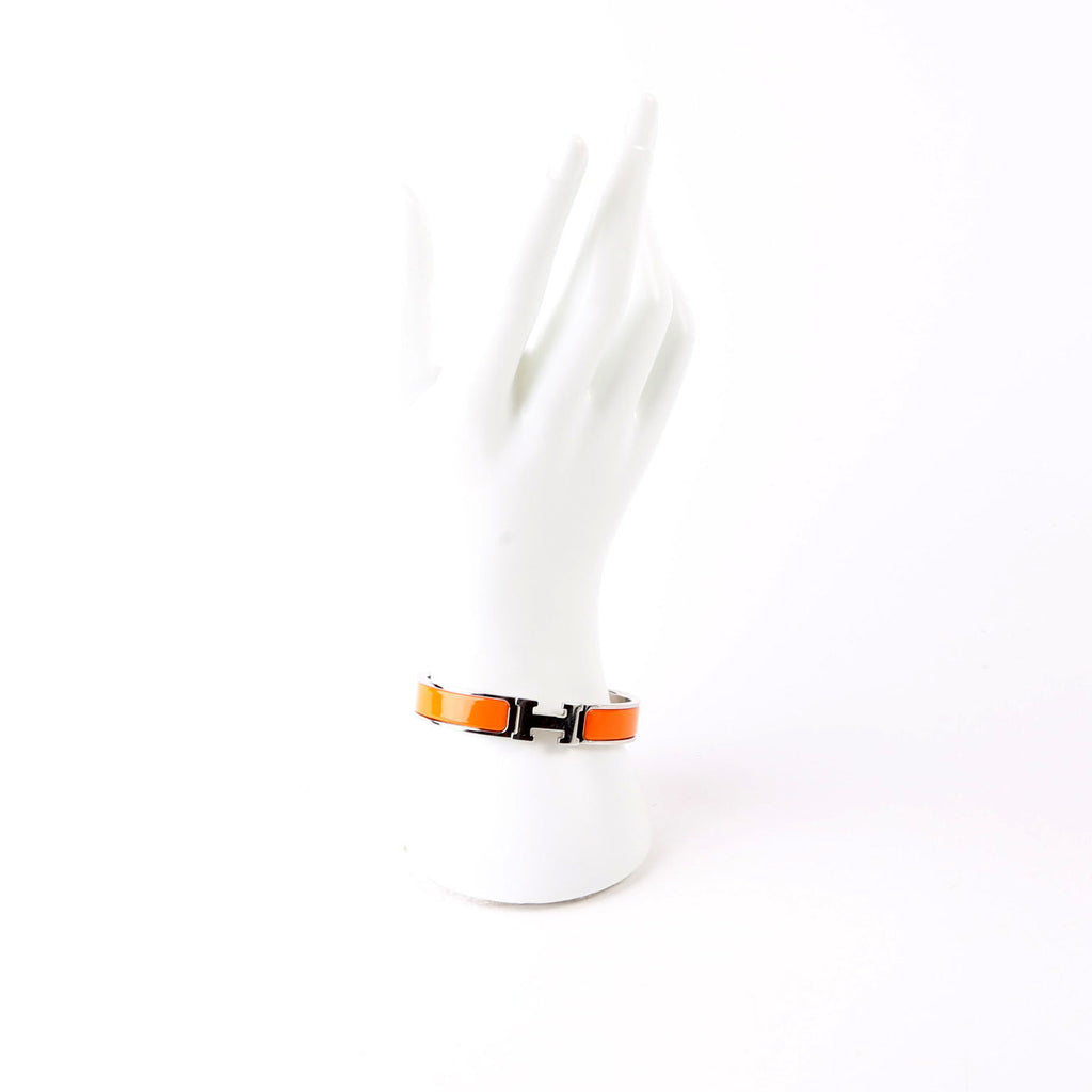 Clic Clac Narrow GM Bracelet Silver/Orange