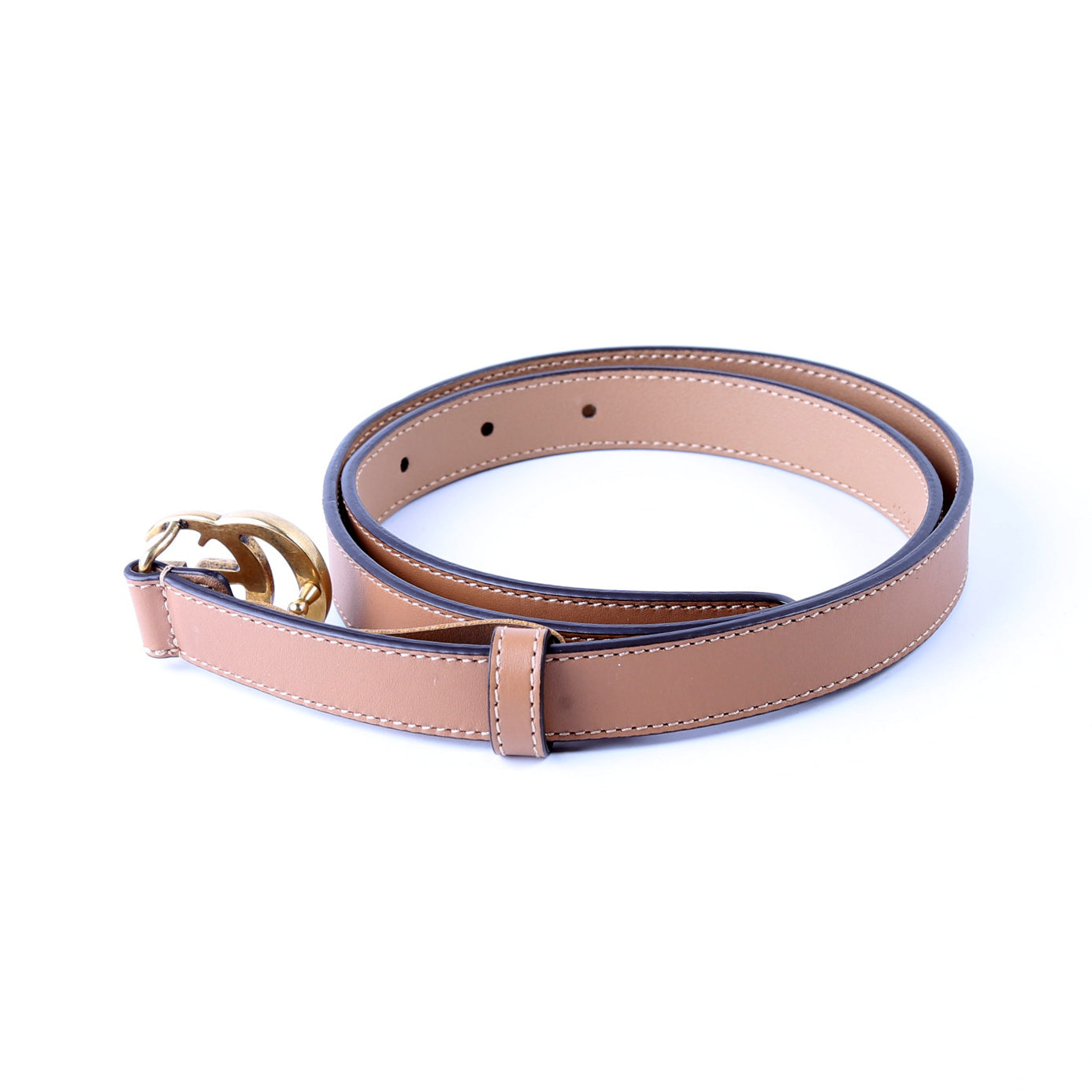 409417 GG Marmont Thin Belt Size 80/32 Tan