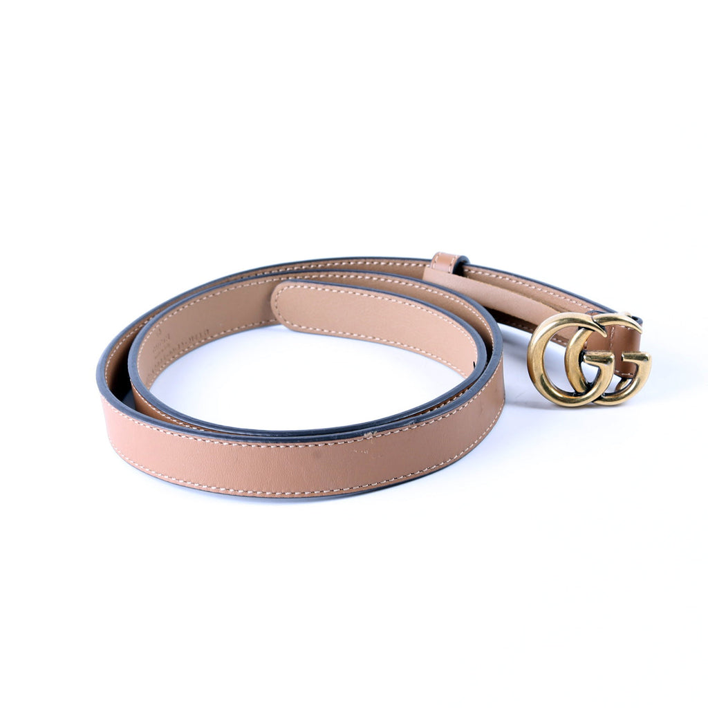409417 GG Marmont Thin Belt Size 80/32 Tan