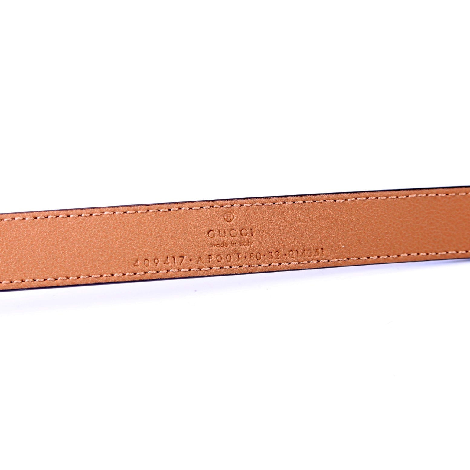 409417 GG Marmont Thin Belt Size 80/32 Tan
