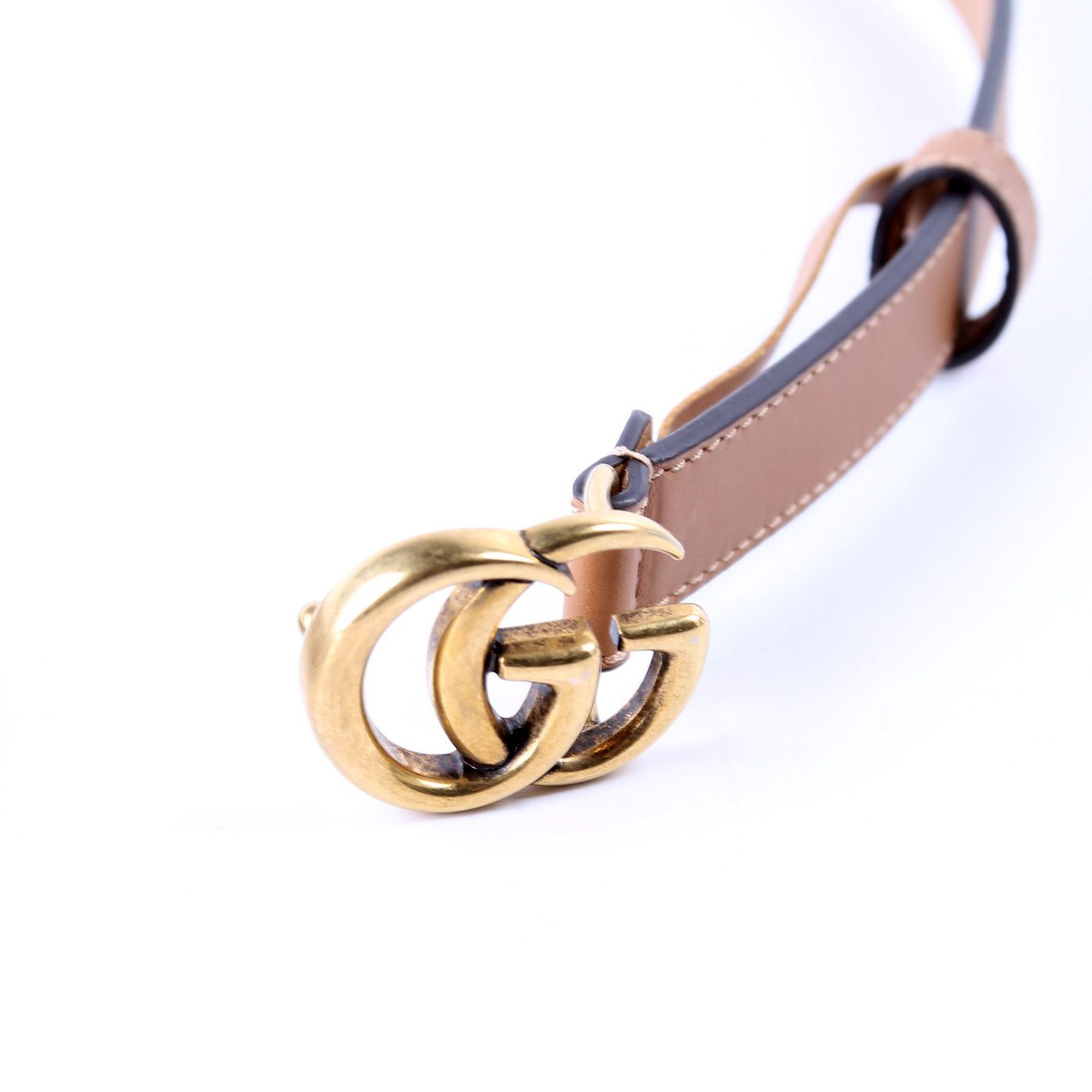 409417 GG Marmont Thin Belt Size 80/32 Tan