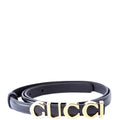 751602 Logo Extra Thin Leather Belt Size 80/32 Black
