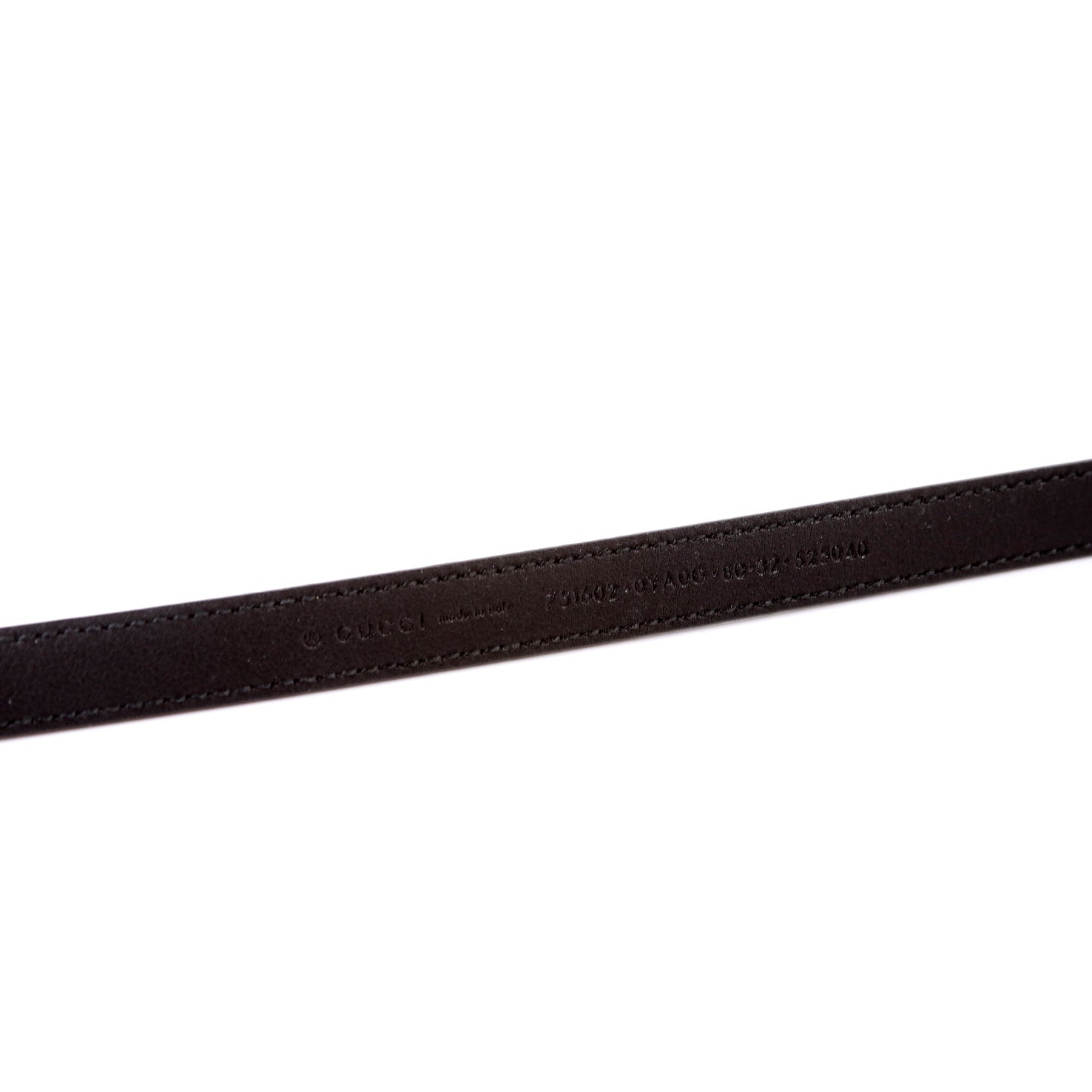 751602 Logo Extra Thin Leather Belt Size 80/32 Black