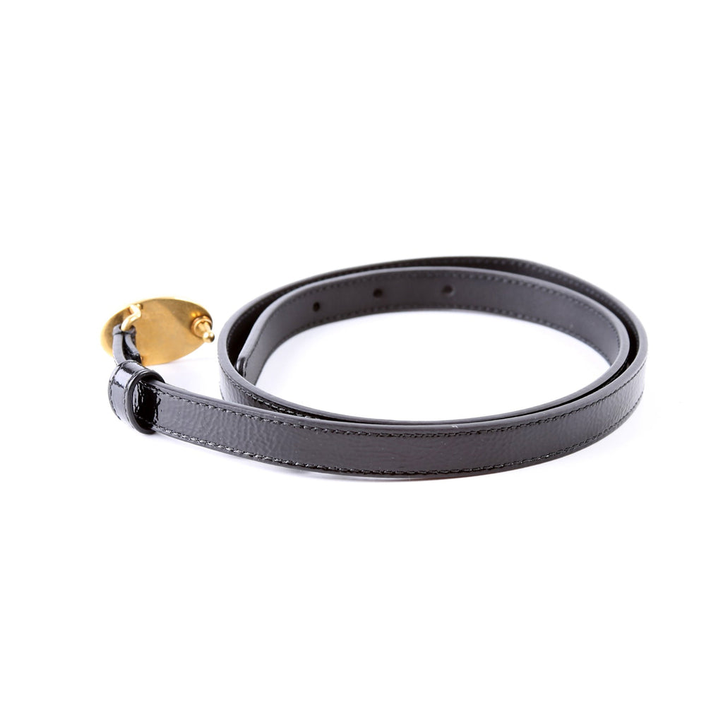 524117 Enamel GG 15MM Crinkle Patent Belt Size 80/32 Black