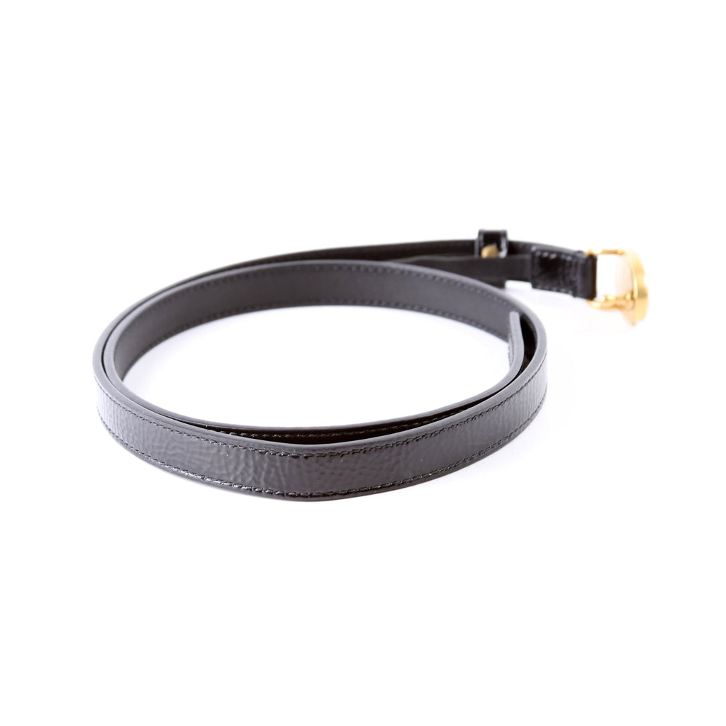 524117 Enamel GG 15MM Crinkle Patent Belt Size 80/32 Black