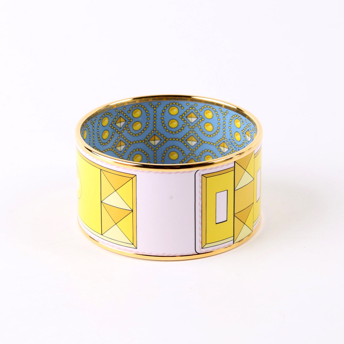 Collier De Chien Printed Enamel Extra Wide Bracelet Gold/Multicolor