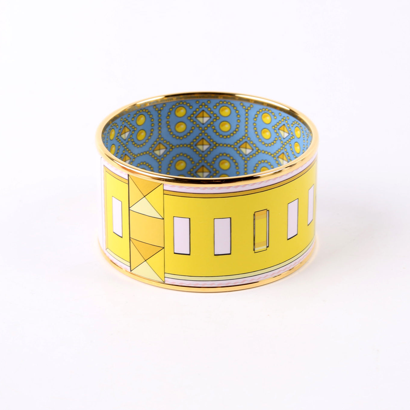Collier De Chien Printed Enamel Extra Wide Bracelet Gold/Multicolor