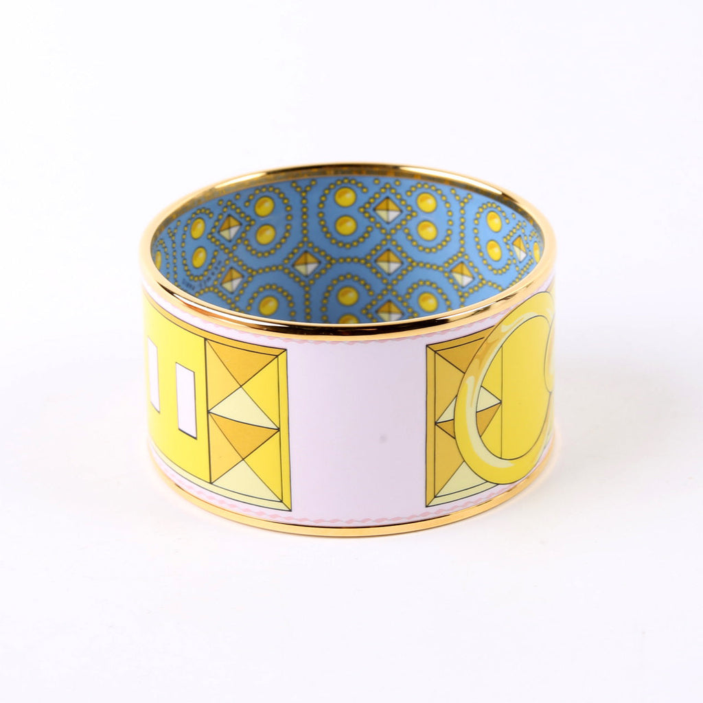 Collier De Chien Printed Enamel Extra Wide Bracelet Gold/Multicolor