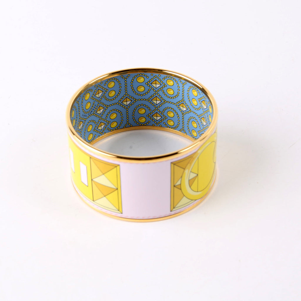 Collier De Chien Printed Enamel Extra Wide Bracelet Gold/Multicolor