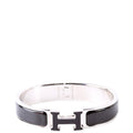 Enamel H Clic Clac Narrow PM Bracelet Silver/Black