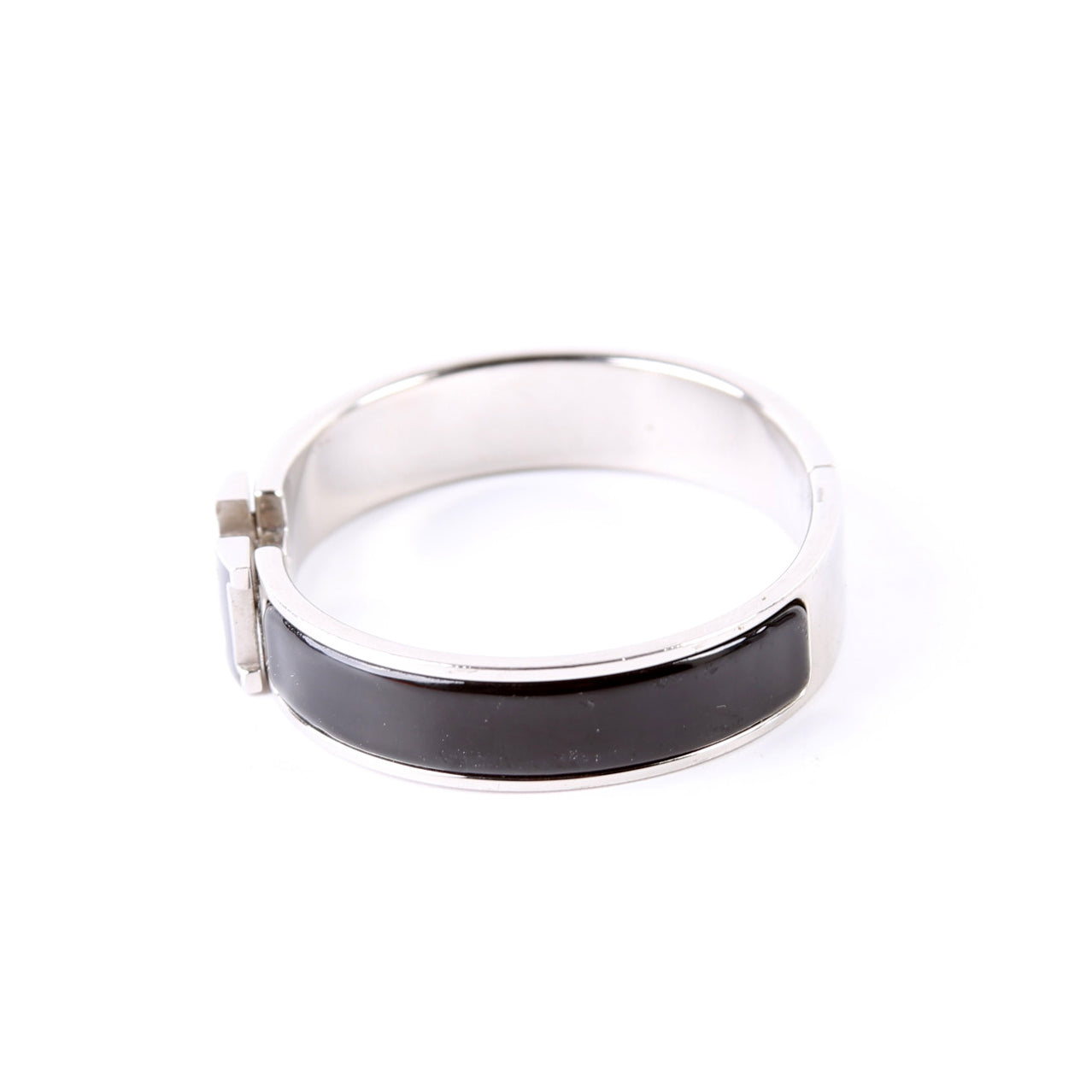 Enamel H Clic Clac Narrow PM Bracelet Silver/Black