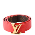 LV Initiales 30MM Reversible Leather/Monogram Belt Size 85/34 Red