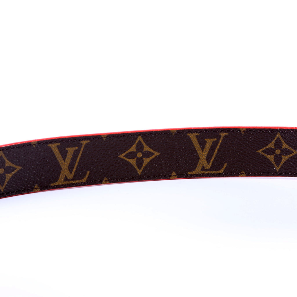 LV Initiales 30MM Reversible Leather/Monogram Belt Size 85/34 Red