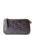 447964 GG Leather Key Pouch Black