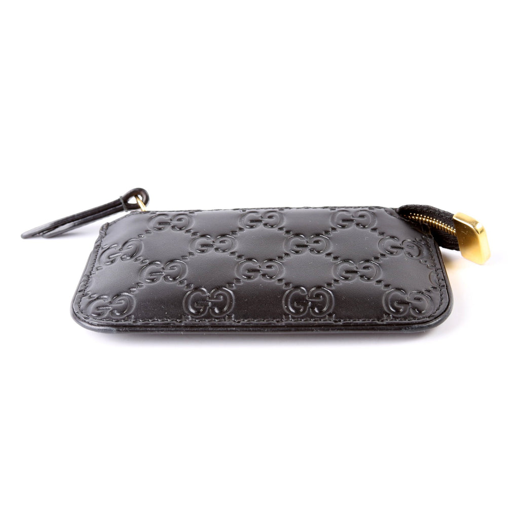 447964 GG Leather Key Pouch Black