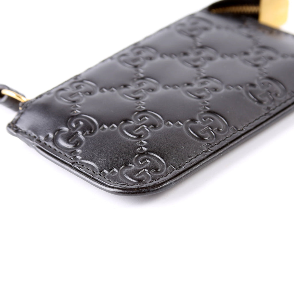 447964 GG Leather Key Pouch Black