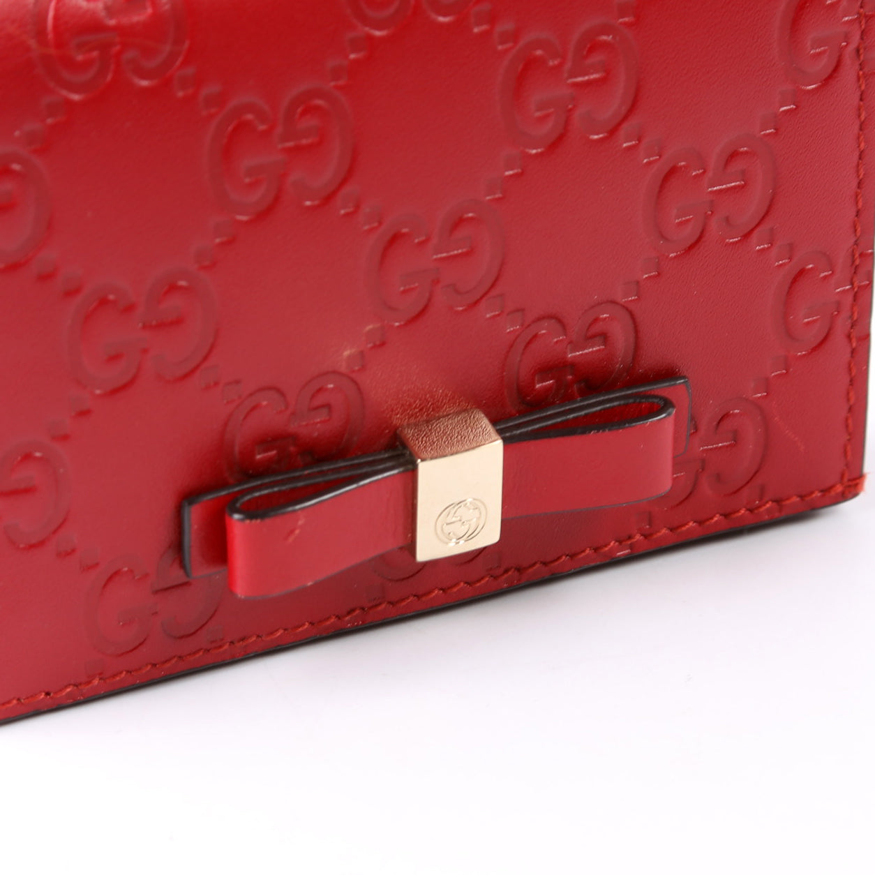 406924 Guccissima Card Holder Red