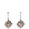 Rhinestone Cluster Drop Earrings Silver/Gold