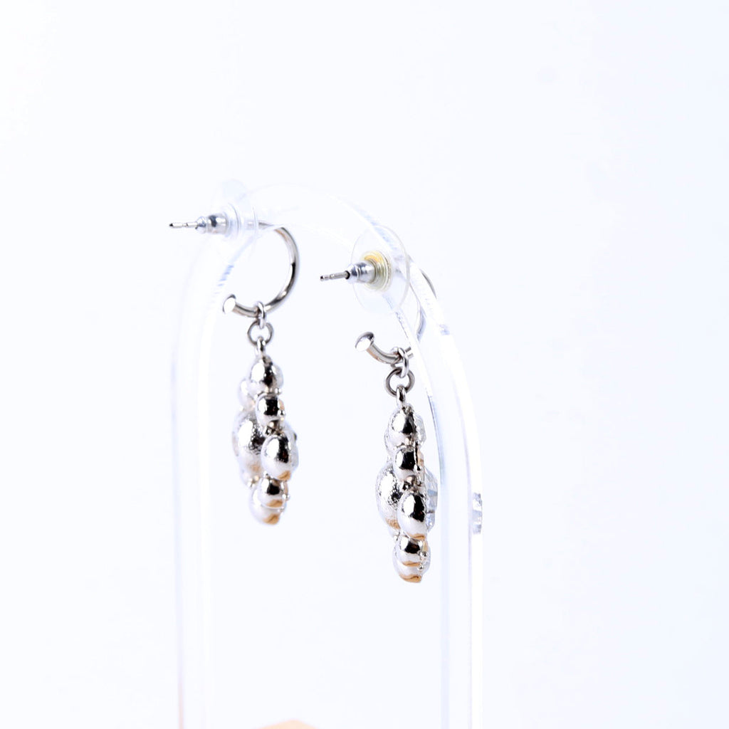 Rhinestone Cluster Drop Earrings Silver/Gold