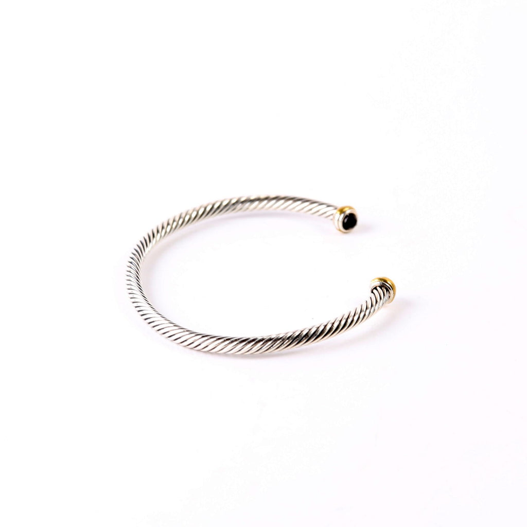 Classic Cable 4MM Bracelet 925/585/Onyx