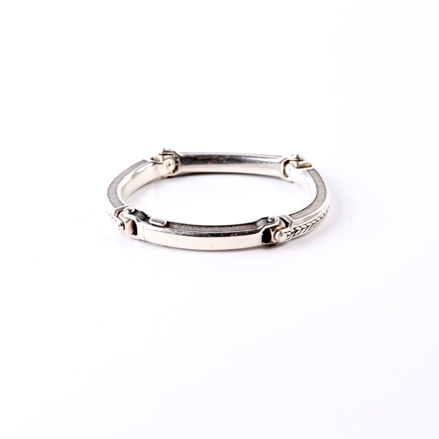 Universal Bolt Link Bracelet Black Pave/925