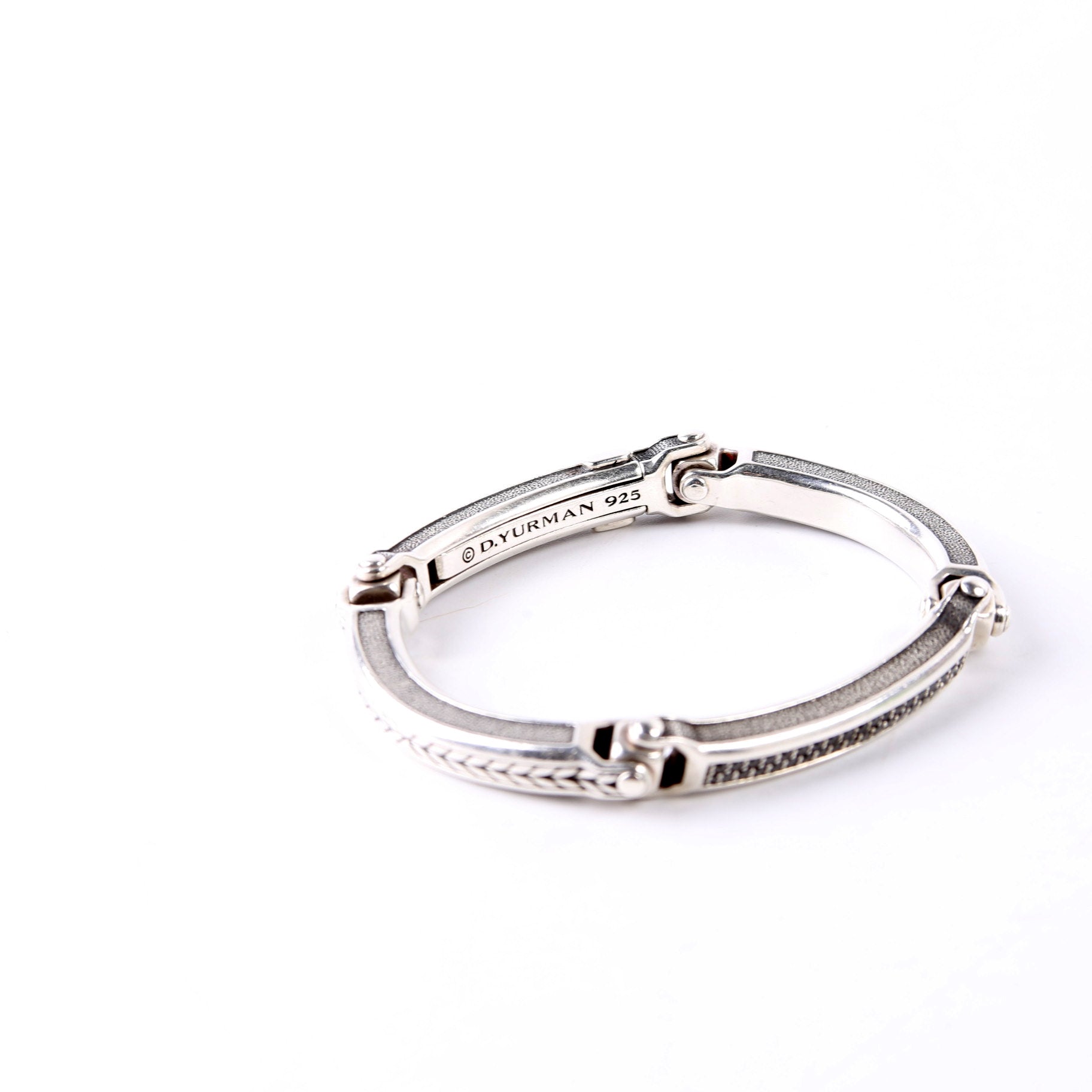 Universal Bolt Link Bracelet Black Pave/925