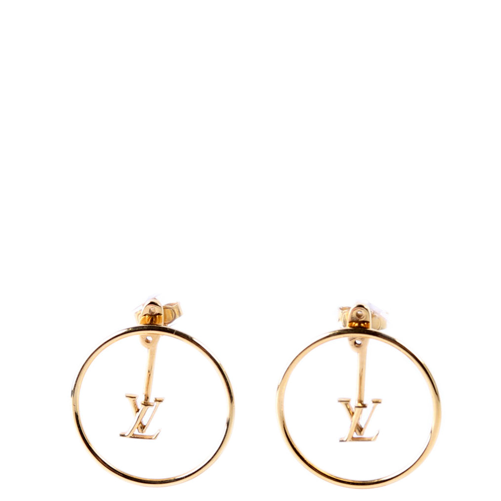Drop LV Eclipse Hoop Earrings Gold