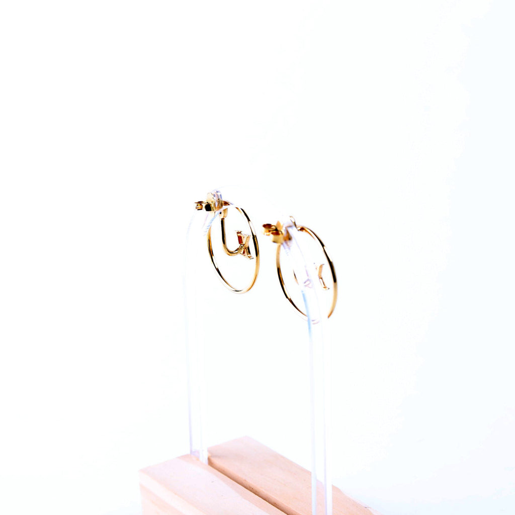 Drop LV Eclipse Hoop Earrings Gold
