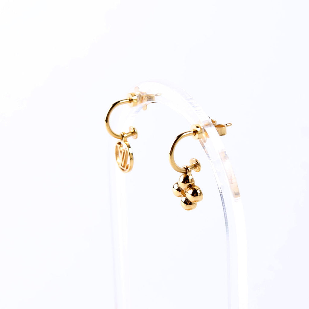 Blooming Drop Charms Earrings Gold