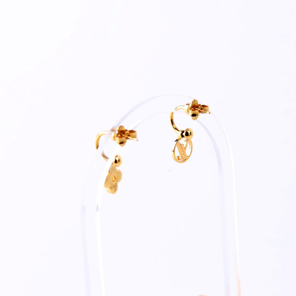 Blooming Drop Charms Earrings Gold