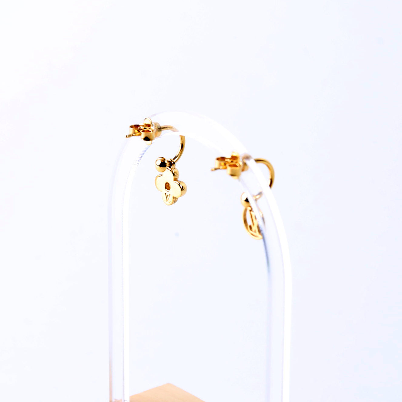 Blooming Drop Charms Earrings Gold