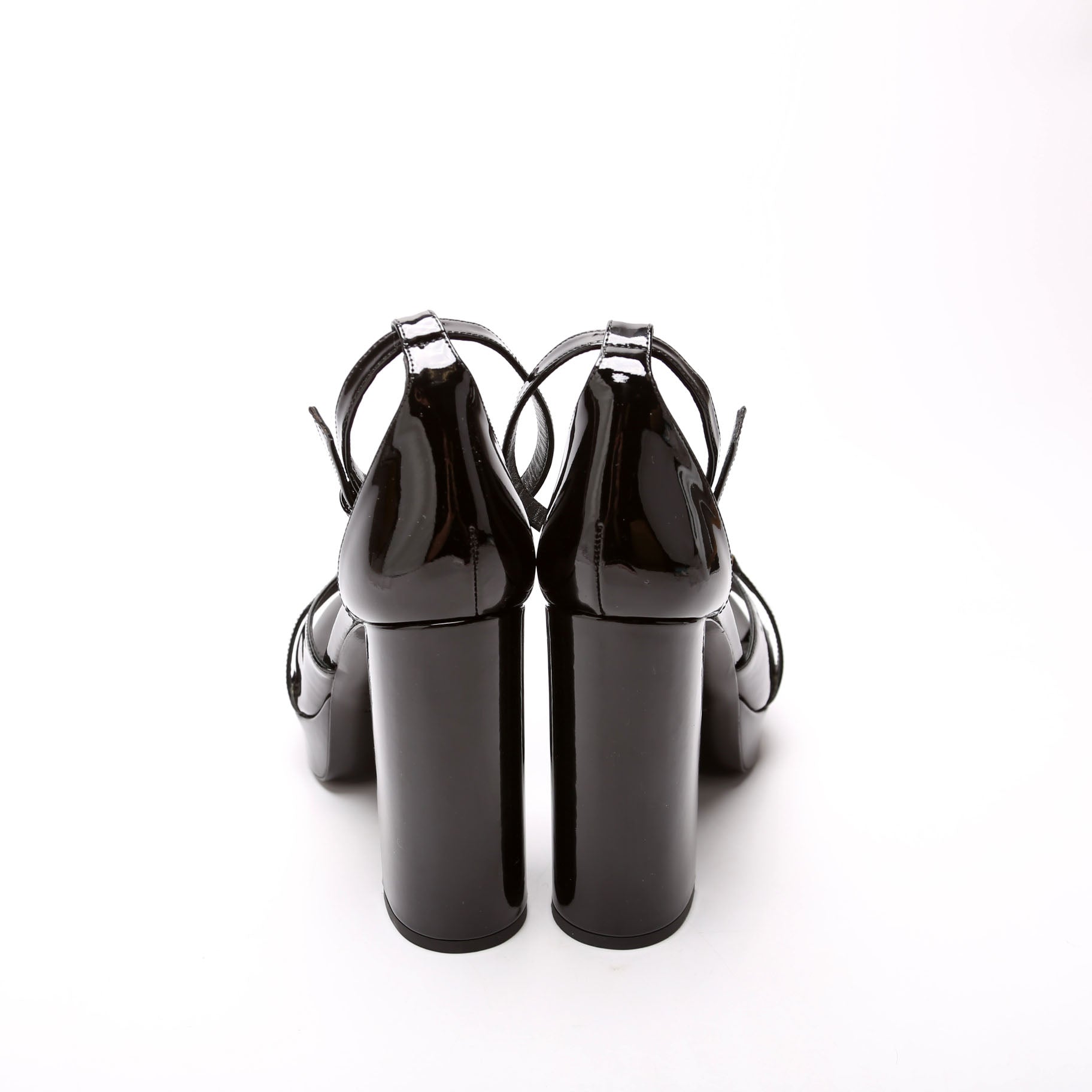 Medusa Icon Ankle Strap Platform Sandals Size 39