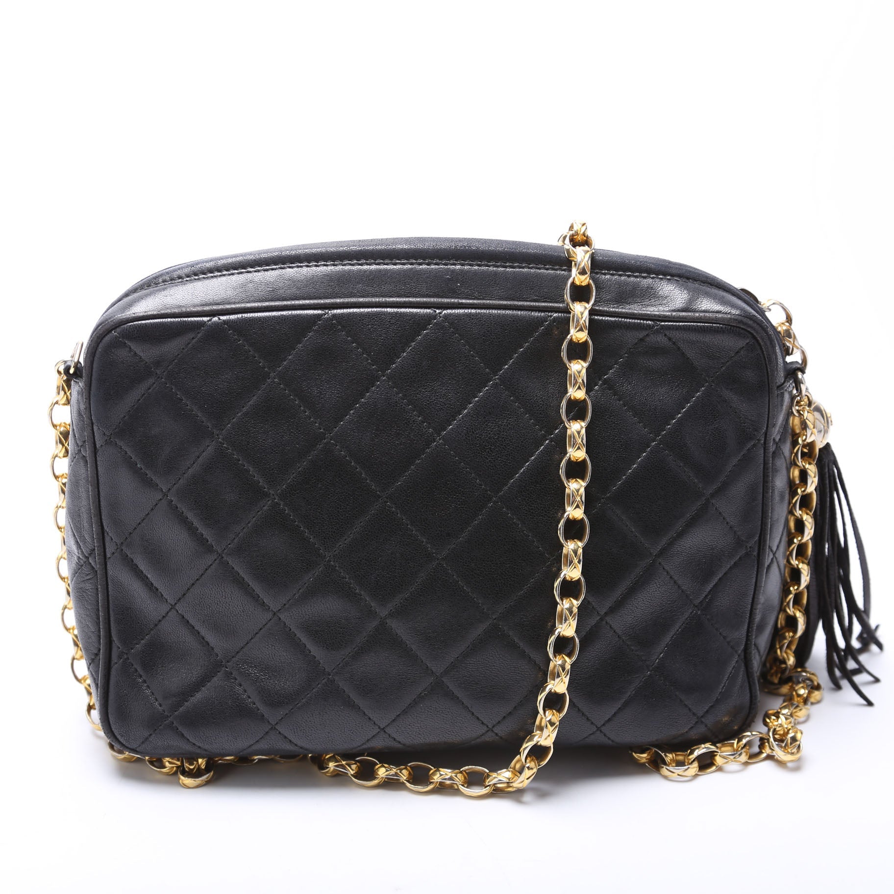 CC Diagonal Flap Tassel Camera Vintage Black