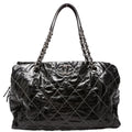 Double Contrast Stitch Large Tote Goat 13M Black