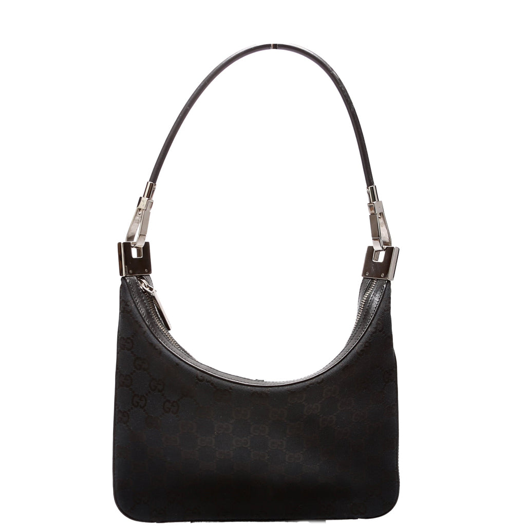 001 3812 GG Canvas Small Hobo Black