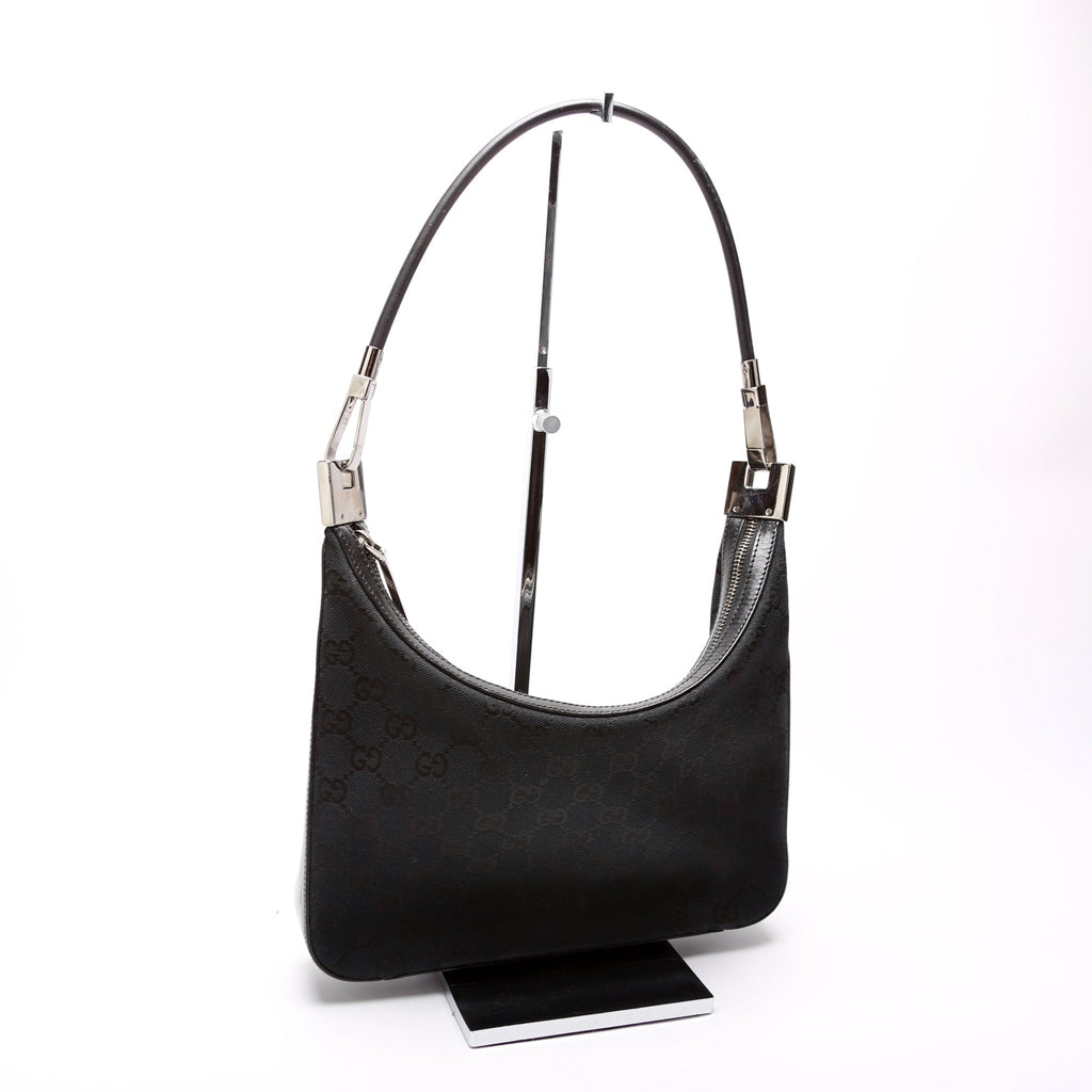 001 3812 GG Canvas Small Hobo Black