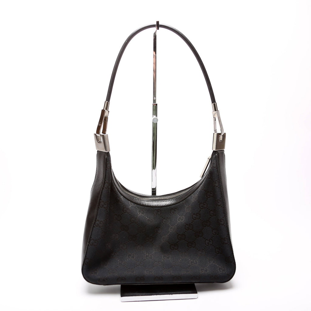 001 3812 GG Canvas Small Hobo Black