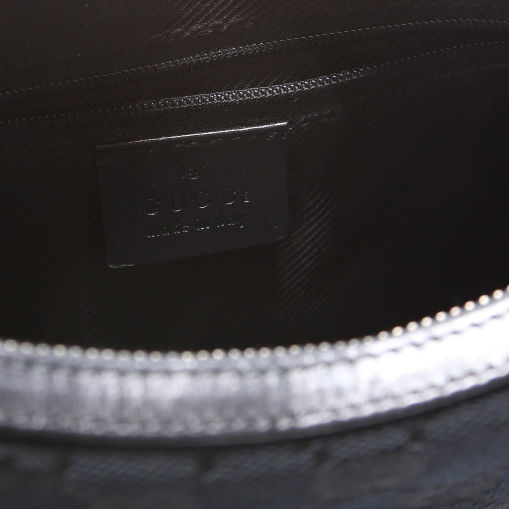 001 3812 GG Canvas Small Hobo Black