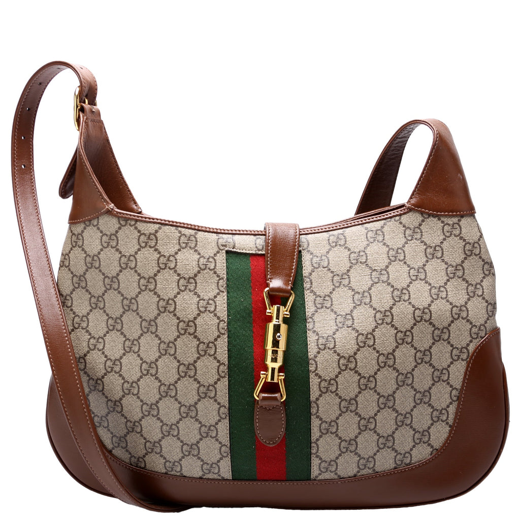 636710 Jackie 1961 GG Supreme Medium Hobo Bag Brown